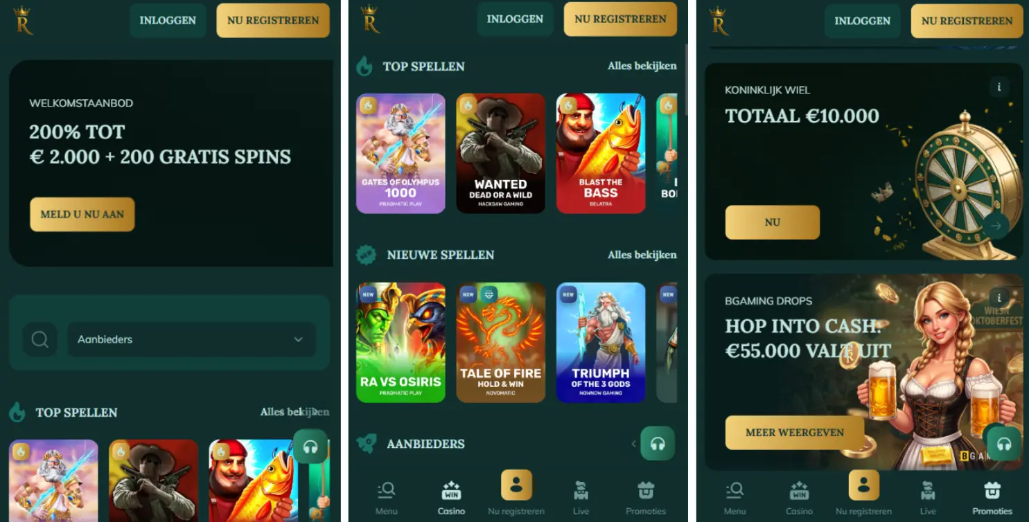 royalen casino mobiele browser