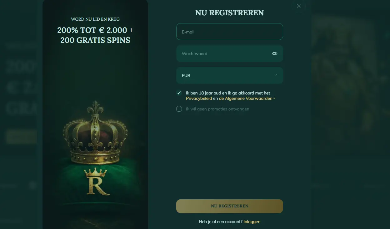 royalen casino registreren